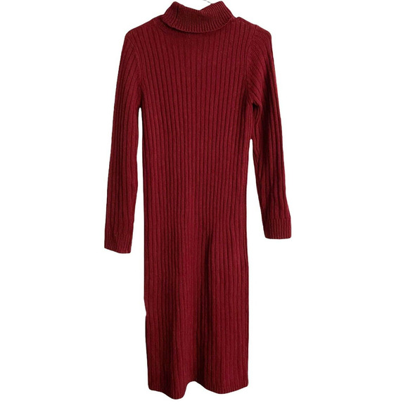 BB Dakota by Steve Madden Turtleneck Midi Sweater Dress Sz Medium in Wine NWT - Picture 1 of 6